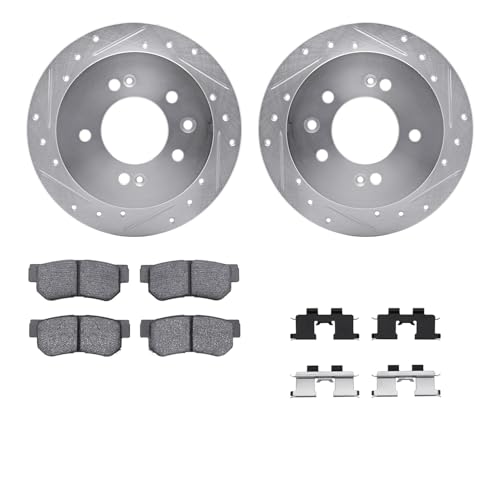 R1 Concepts Rear Brake Kit Fits 2007-2009 Hyundai Elantra| Semi Met Pads, Drill…