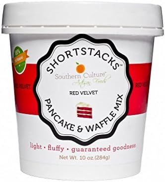 Shortstacks by Southern Culture Foods, Red Velvet Gourmet Pancake and Waffle Mix, 10 Ounce Carton - 3 Pack