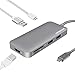 USB C Hub, Letscom 7 ports Type C Hub with USBC Charging Port, HDMI Port, 3 USB 3.0 Ports, SD & MicroSD Card Reader, Portable for MacBook Pro, Chromebook Pixel and More Type-C Devices (Grey)