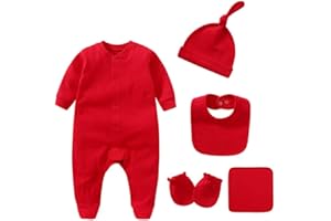 CHAMIE Newborn Boy Girl Clothes Sets Cotton Long Sleeve Romper Jumpsuits Unisex Outfits With Baby Mittens Hats Gloves