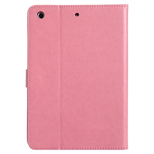 iPad Mini 2 Mini 3 Case, LittleMax(TM) Lightweight PU Leather Flip Stand Embossed Cat & Tree Case Smart Cover with Auto Wake / Sleep for Apple iPad Mini 3/2/1 [One Free Stylus Pen]-#2 Pink - Thumbnail 3