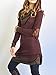 KUFV Womens Vintage Drape Scarf Neck Patchwork Long Sleeve Tunic Tshirt Dress