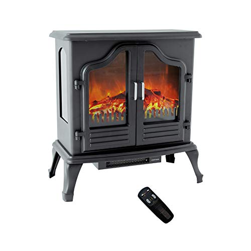 FLAME&SHADE Electric Wood Stove Fireplace Heater - Freestanding - Height 25in
