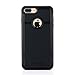 iPhone 7 Plus Case Moonmini Shockproof Slim Fit 2 in 1 Soft TPU Bumper Hard PC Case Brushed Texture Back Cover Protector Shell for iPhone 7 Plus , Black