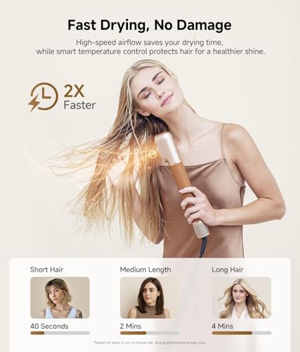 DREAME AirStyle Pro 7-in-1 Hair Styler & High Speed Dryer | Snap-on Attachments for Curling, Smoothing, Volumizing | Fast Drying, Frizz Control, Cool Shot | Luxury Leather Package, 120V Voltage