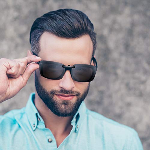 VOSAREA Sonnenbrille Clip, 3er Pack Sonnenbrille Aufsatz Polarisationsbrille Clip mit Brillen-Etui - geeignet für Frauen… – Bild 8