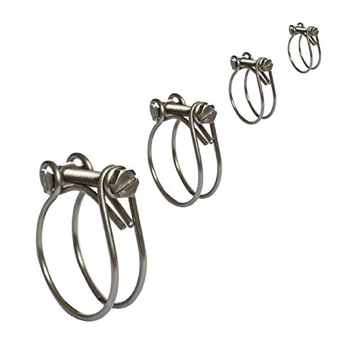 10 x Double Wire Hose Clamps / Two Wire Clips / Radiator Inlet Breather Classic Cars [ 39 - 44mm ]