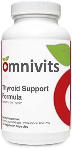Thyroid Support Formula - 120 vcaps • Targeted Nutrients &amp; Herbs for Healthy Thyroid Hormone Biosynthesis • by Omnivits Pharmaceutical Grade Supplements