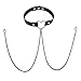 PiercingJ Adjustable Women Punk Choker Necklace Collar with Metal Body Chain Goth Ring Non-Piercing Faux Body Jewelry