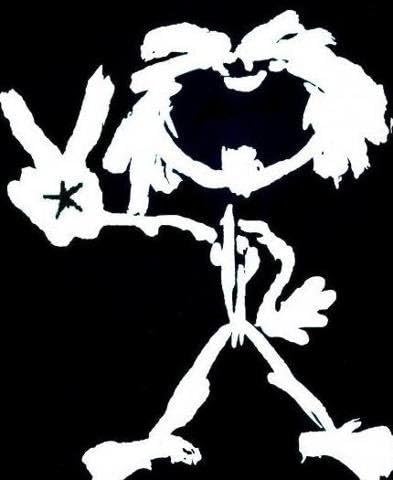 Pearl Jam Stick man peace sign Stickman sticker Decal (Choose color) Vinyl diecut WHITE