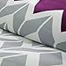 Intelligent Design Cozy Comforter Set Geometric Design Modern All Season Vibrant Color Bedding Set with Matching Sham, Decorative Pillow, Full/Queen, Nadia, Purple 5 Piece
