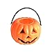 10pcs Halloween Portable Pumpkin Bucket Children Trick Or Treat Pumpkin Candy Pail Holder (Orange)