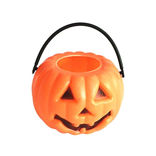 LUOEM 10pcs Halloween Portable Pumpkin Bucket Children Trick or Treat Pumpkin Candy Pail Holder Halloween April Fool 's Day Children's Party Decoration for Friends