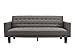 DHP Sienna Sofa Sleeper, Tufted Linen Upholstery with Tapered Wooden Legs, Gray