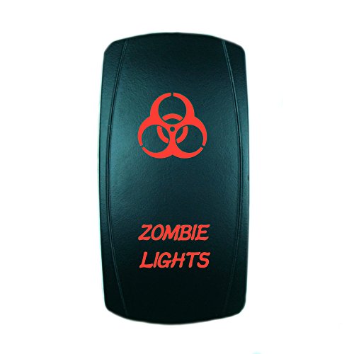 Laser Rocker Switch Backlit ZOMBIE LIGHTS 12V Bright Light Powersports (Red)