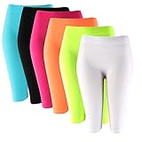 Basic Solid Biker Knee Length Shorts Spandex Yoga Leggings