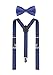 ORSKY Adjustable Leather Suspenders and Pre-Tied Bow Tie Set for Men