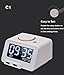 Digital Alarm Clock, Alarm Clock for Bedrooms,with Battery Backup and Snooze(White)