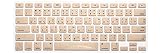 HRH Thai Silicone Keyboard Cover Skin for MacBook Air 13,MacBook Pro 13/15/17 (with or w/Out Retina Display, 2015 or Older Version)&Older iMac USA Layout Keyboard Protector-Metallic Gold