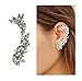 Cute Crystals Cuff Earrings Hypoallergenic Stud Ear Climber Jackets for Women (Silver)