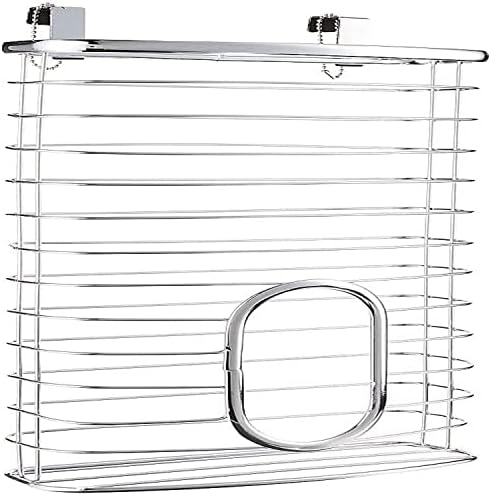 iDesign Axis Metal Over the Cabinet Plastic Bag Holder for Kitchen