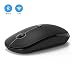 2.4GHz Wireless Bluetooth Mouse, Jelly Comb Dual Mode Slim Wireless Mouse with 2400 DPI Compatible for PC, Laptop, Mac, Android, Windows (Black)