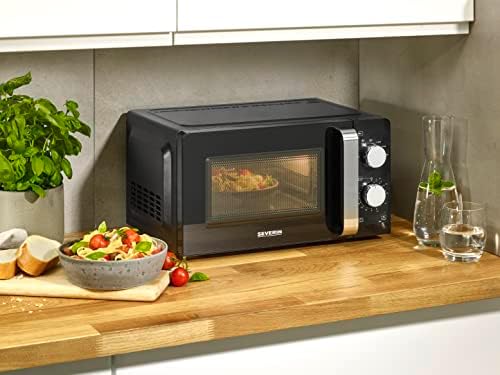 Four à micro-ondes 17 L, Four micro-onde 700 W pour décongeler, chauffer et réchauffer, Micro-onde avec 6 niveaux de puissance, Minuteur 30 min, Plateau tournant (Ø 24,5 cm), Noir, MW 7886