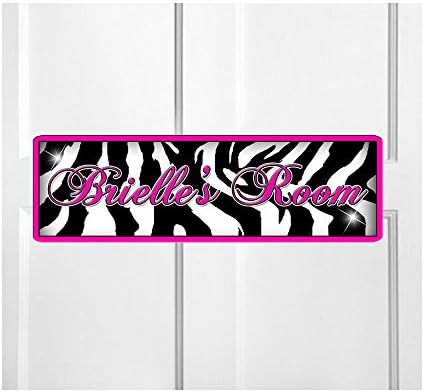 Personalized Kids Room Door Sign-Zebra Print Bedroom Door Sign-Room Plaque