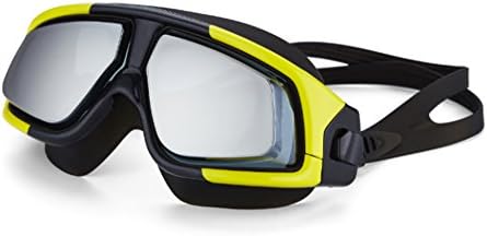 Feiupe FP-8900 Premium Super Big Frame Prescription Swimming Goggle Prescription Swim Goggle Prescription Swim Mask Myopia Swimming Goggle for Nearsighted Swimmer (Yellow/Black, -4.5)