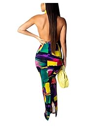 Vestido largo sexy para mujer, sin mangas, estampado floral, ajustado, para verano y playa