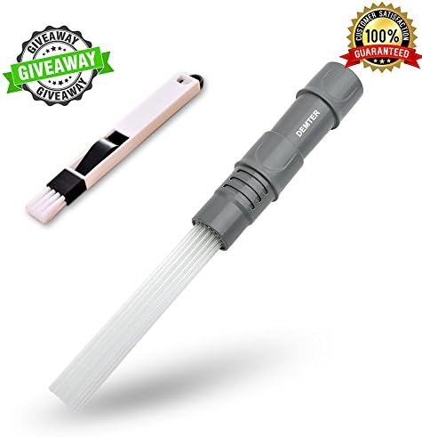Vacuum Cleaner Brush Dust Dirt Remover Cleaning Tool Attachment -2018 Upgraded Universal As Seen On TV Fit for Air Vents, Corners, Keyboards, Drawers, Pets, Car，Free with Groove Gap Brush