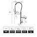 Fapully Touch On Kitchen Sink Faucet,Commercial Pull Down Pre-Rinse Spring Spray Swivel Spout Mixer Tap High Arc Faucet Brushed Nickel