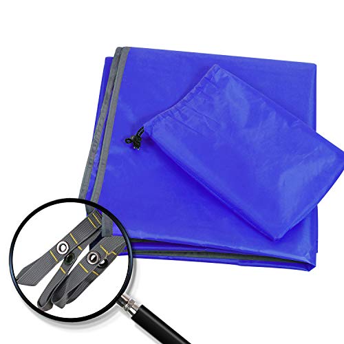 REDCAMP Large Waterproof Camping Tarp Lightweight, Multifunctional Insulated Tent Footprint for Camping Hiking Backpacking, Blue 106''x82''