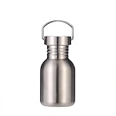 CDJ 12 oz Single Walled Stainless Steel Leak Proof Sports Water Bottle 18/8(304) Metal Water Bottle for Cyclists, Runners, Hikers, Beach Goers, Picnics, Camping - BPA Free