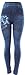 Enimay Women's Jean Look Leggings Tights Pants Floral Design Fashion Rips Floral Hip One Size