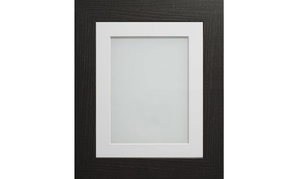 Frame Company Watson Range Black 8x6 inch Picture Photo Frame with White Mount for Image 6x4 inch *Choice of Sizes* Fitted with Real Glass