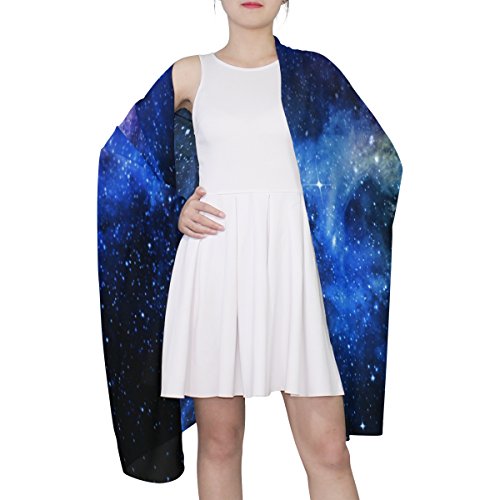 MRMIAN Nebula Starry Universe Galaxy Space Long Polyester Scarf Wrap Stole