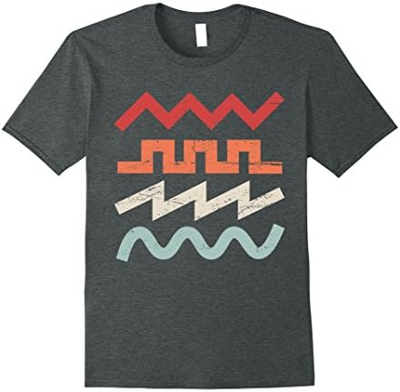 Mens Retro Distressed Waveform Synth T-Shirt 2XL Dark Heather