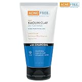 Acne Free Kaolin Clay Detox Mask 5oz with Charcoal, Kaolin Clay, Vitamin E + Zinc, Cleanser or Mask for Oily Skin, To Deeply Clean Pores and Refine Skin