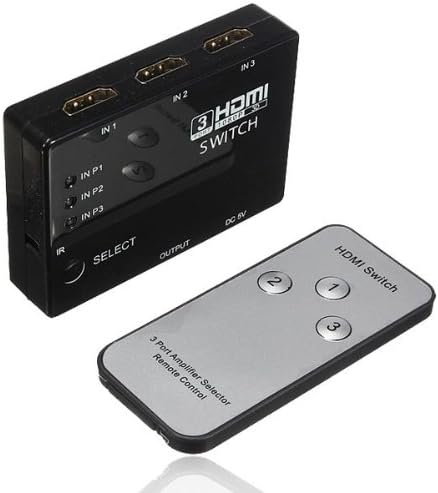 3 Ports HDMI Switch Switcher 1080P for HDTV PS3 DVD IR Wireless Remote