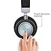 Linner NC80 Active Noise Cancelling Headphones, Bluetooth Headphones with Microphone Hi-res Audio Wireless Headphones On Ear Touch Controls with 34H Playtime for Travel Work Gaming- Black