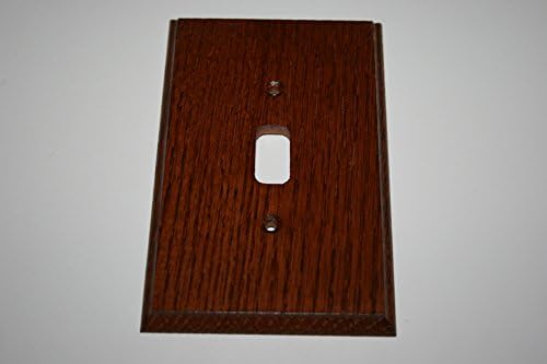 Dark Oak single toggle wall plate cover wood beveled edge set of 2 by Porcelain and Paper
