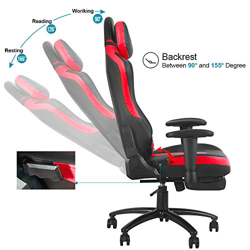 eclife Video Gaming Chair,Ergonomic Racing Task Chair,PU Leather