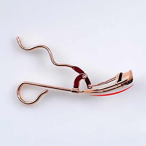 Eyelash Curler Gold With Refill Pad & False Eyelashes Extension Applicator Remover Clip Tweezers Nipper (rose gold) By soi-meme