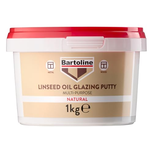 Mastic à vitrer à l'huile de lin Bartoline 1 kg – Mastic polyvalent pour fenêtres et cadres – Idéal pour les cadres en bois et en métal