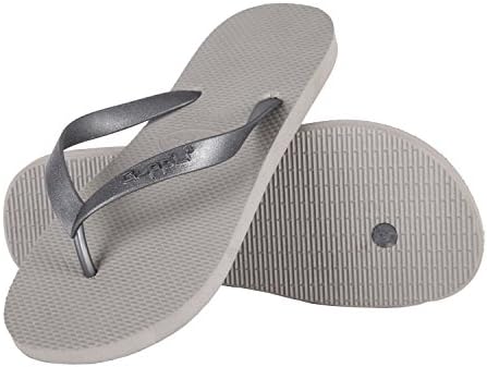 Clpp'li Men's Flip Flops Beach Slippers Grey - Size 9-10