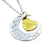 Grandma Half Moon and Heart Pendant Necklace