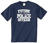 Threadrock Big Boys' Future Police Officer Youth T-Shirt M Navy