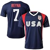 Icon Sports Officially Licensed U.S. Soccer Gio Reyna #7 Navy Gameday Shirt for Adults Brand