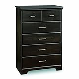 South Shore Versa Collection 5-Drawer Dresser, Ebony with Antique Handles